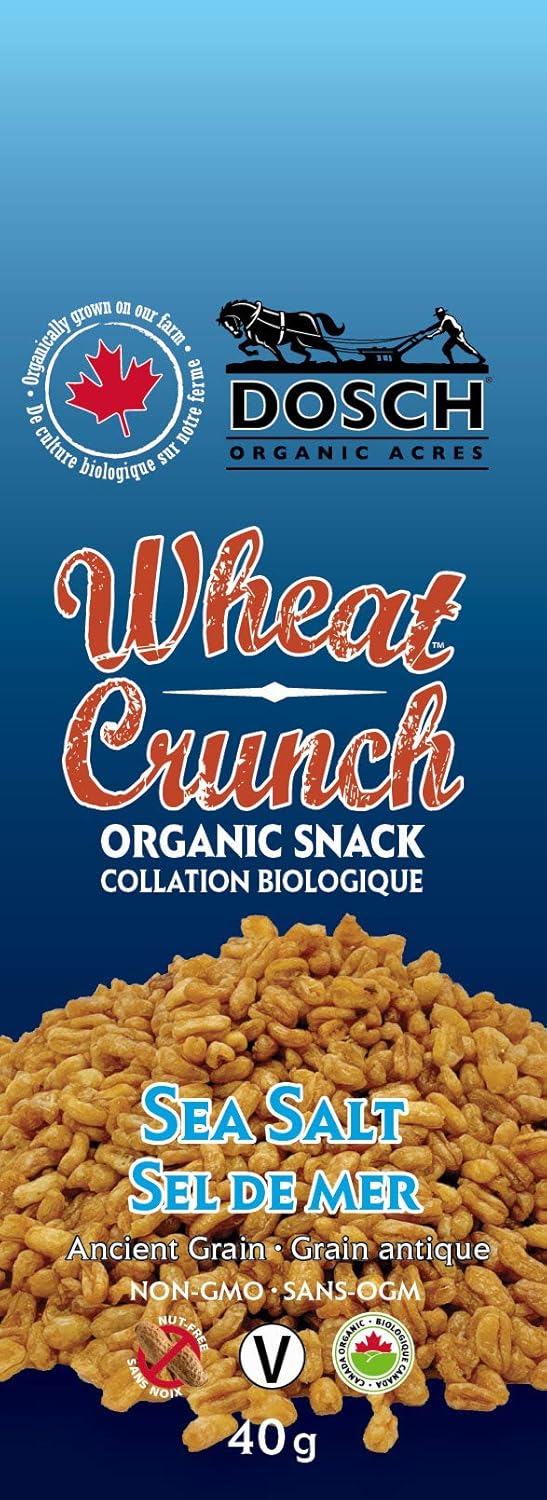 Wheat Crunch (Sea Salt, Organic, Vegan, Nut Free, Snack, 40g Pkg 12)