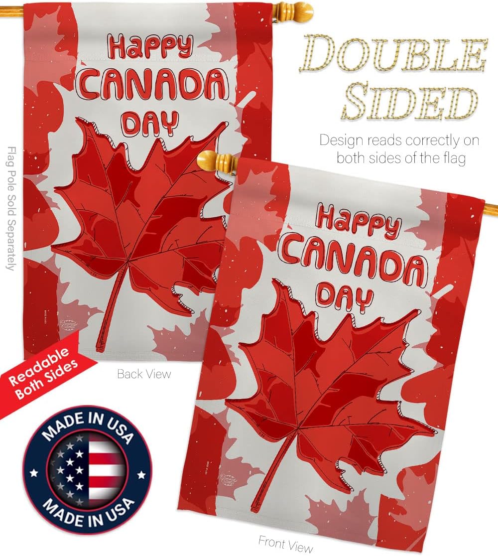 Maple Canada Day Garden House Flag Kit Provinces Canadian Territories Region Country Particular Area Decoration Banner Small Yard Gift Double-Sided, Made in USA