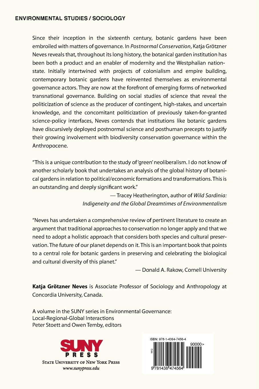 Postnormal Conservation: Botanic Gardens and the Reordering of Biodiversity Governance