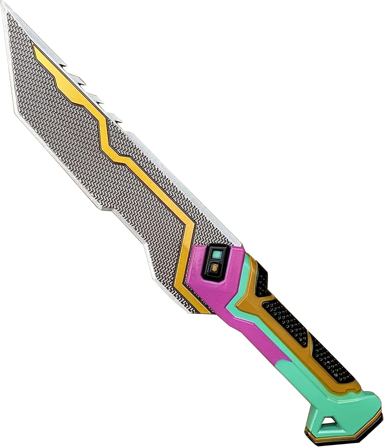 Anime Inspired Tactical Combat Knife Model, High Detail Gradient Handle Fixed Blade, Metal Edge Honeycomb Pattern Short Sword, Game Skin Style Collectible Gift for Adults