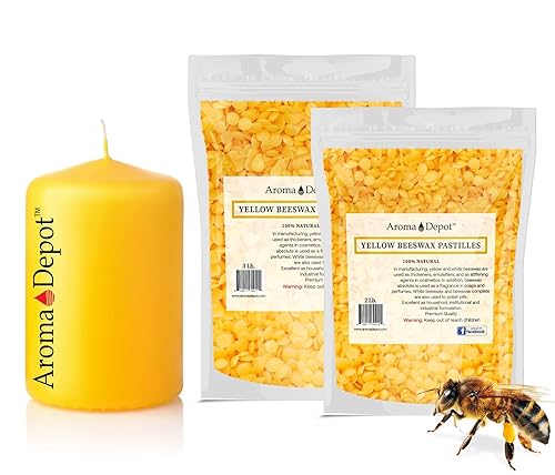 Miniatura 3 de Aroma Depot Pellets de cera de abeja amarilla de 4 onzas, 100% cera de abejas pura natural, 3 filtradas, ideal para piel, cara y cuerpo, ideal para