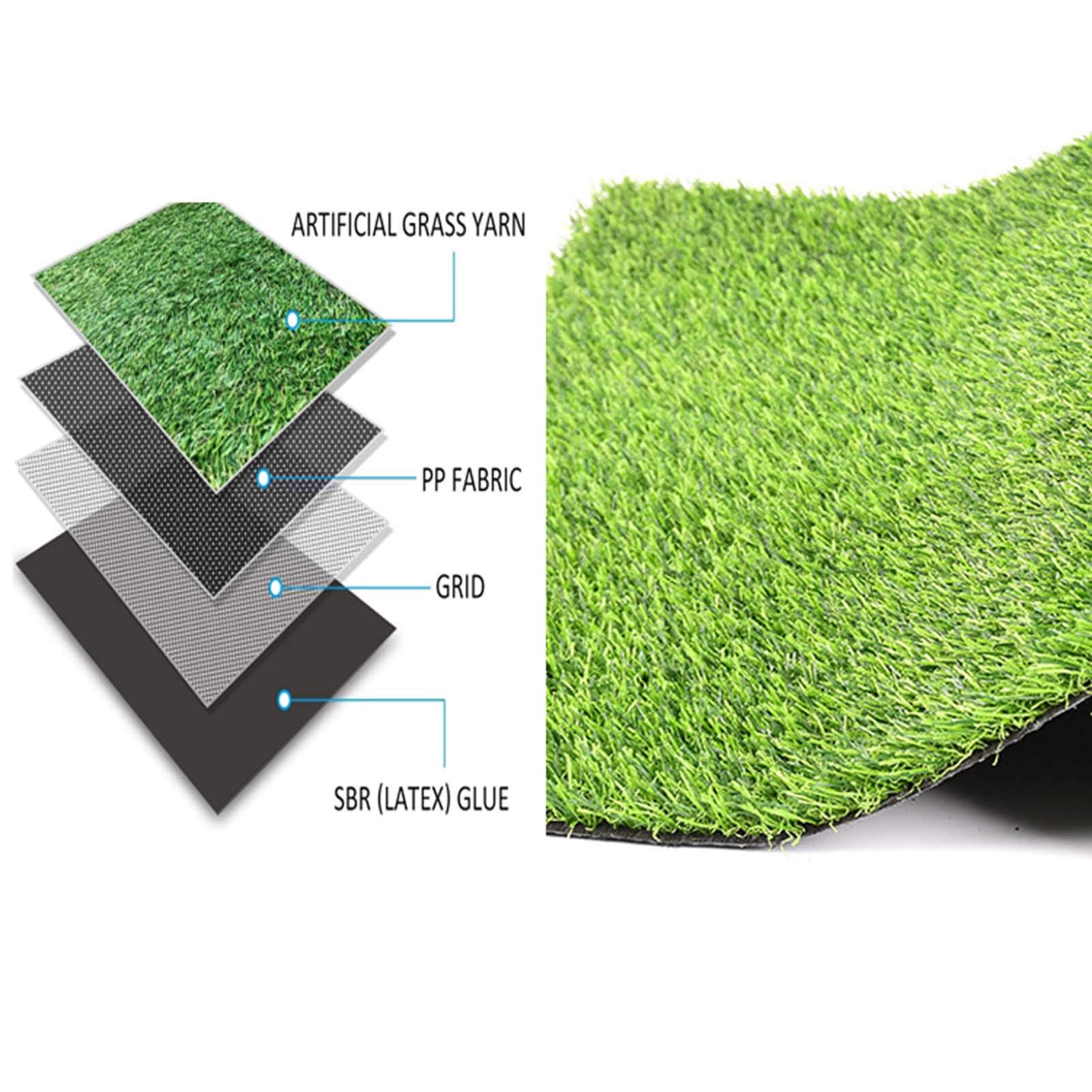 Erba artificiale – Tappeto sintetico spesso per giardino, cortile, prato e paesaggio, tappeto realistico in erba sintetica