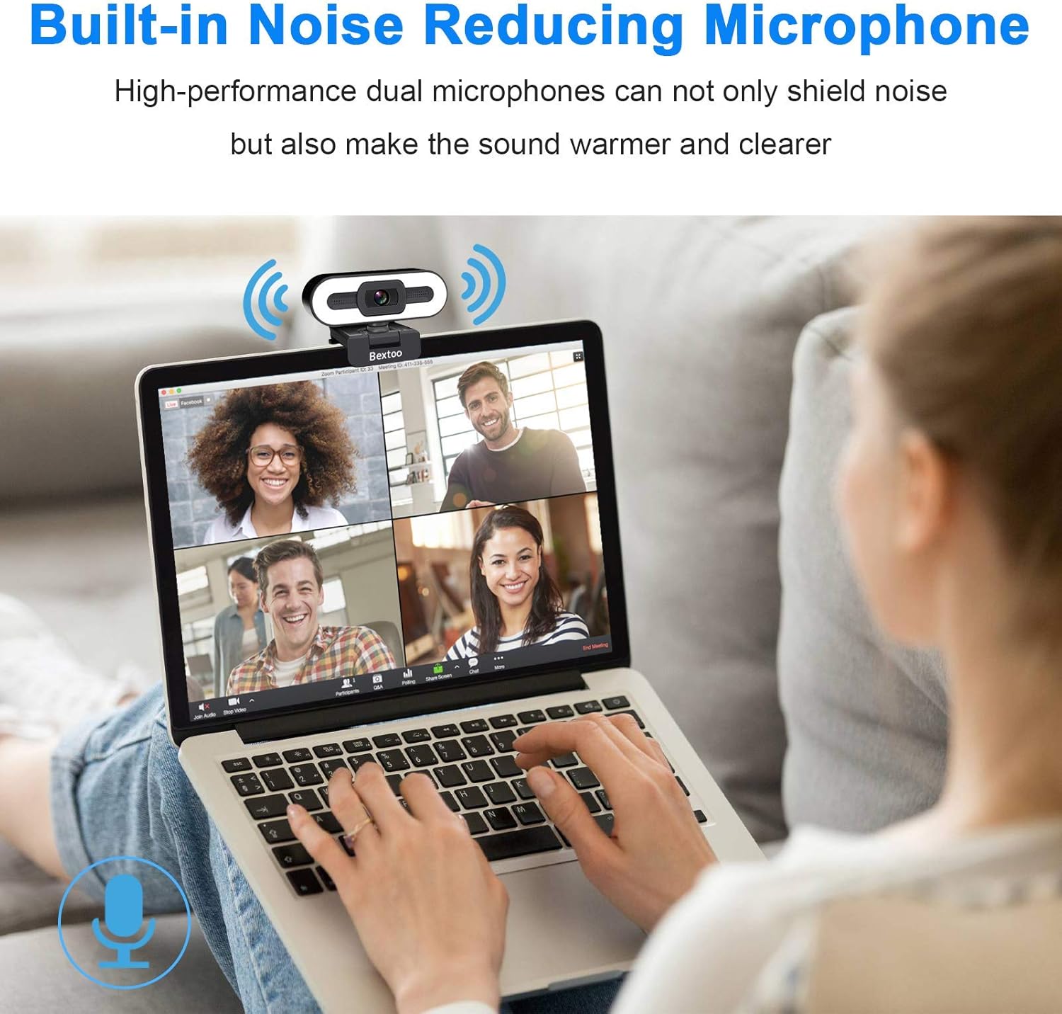 Free Shipping 🛒 1080P Webcam with Microphone, Streaming Web Camera with 3 Colors Ring Light & Tripod, Auto-Focus HD Streaming Camera, Plug and Play, for Zoom/Skype/Facetime/Teams/YouTube, PC Mac Laptop Desktop