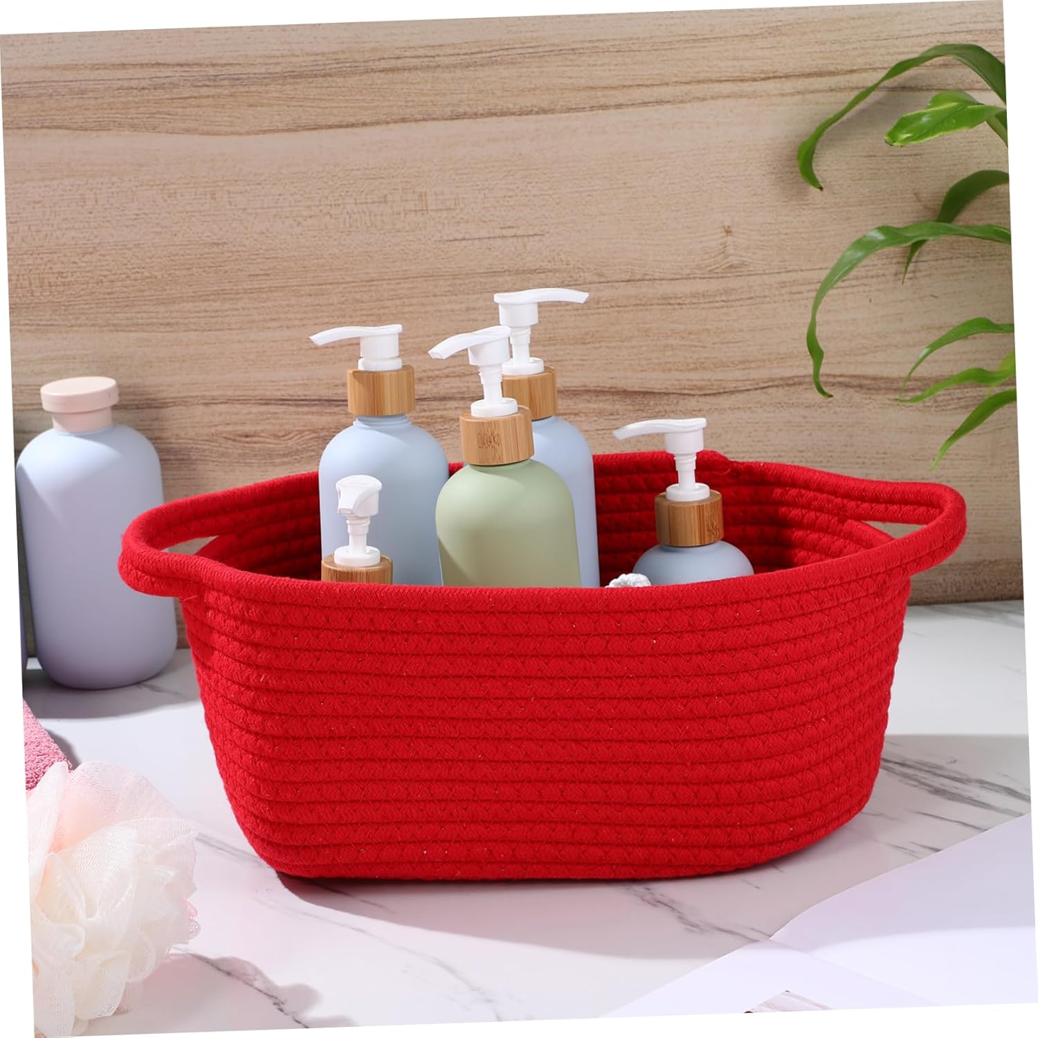 2pcs Woven Storage Baskets Macrame Baskets for Organizing Decorative Organizing Bin Storage for Closet