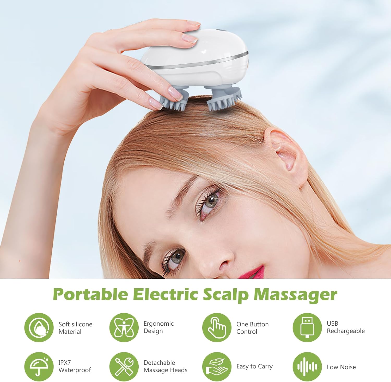 KeeKit Electric Pet Massager for Dogs & Cats, Handheld Scalp Massager with 3 Speed Modes & 96 Massage Nodes, Waterproof Head Back Scratcher for Soothe Tension, Relieve Stress, Strengthen Bond