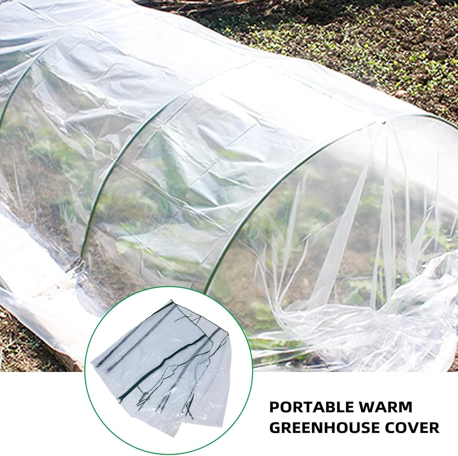 Greenhouse Replacement Cover 1.8x0.9x0.9m PVC Insulated Outdoor Plant Cover for Raised Beds Winter Frost Protection Small Greenhouse Film