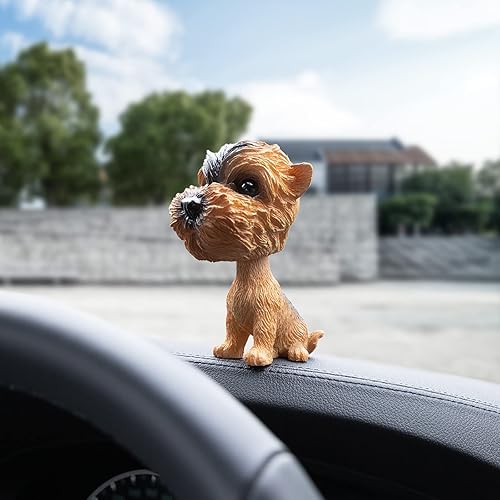 Miniatura 5 de COGEEK Bobble Head Perros Bobbing Heads Car Dash Puppy Decoración de coche (Yorkshire Terrier)