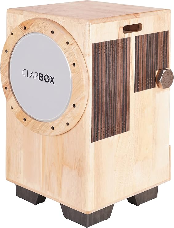 Clapbox Cajembe Cajon (4 instruments in 1) - Rubber wood (H:50 W:30 L:30) 3 Internal Snares, Natural