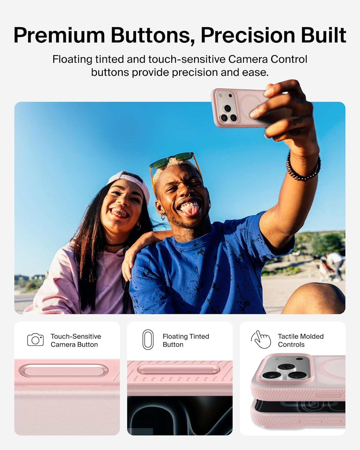 Belkin for iPhone 17 Pro Case, Grip, MagSafe Compatible w/Anti-Scratch & Anti-Yellowing Coating, Touch Sensitive Camera Control - Military Grade, Anti-Slip, Magnetic, Shockproof, Protective - Image 5