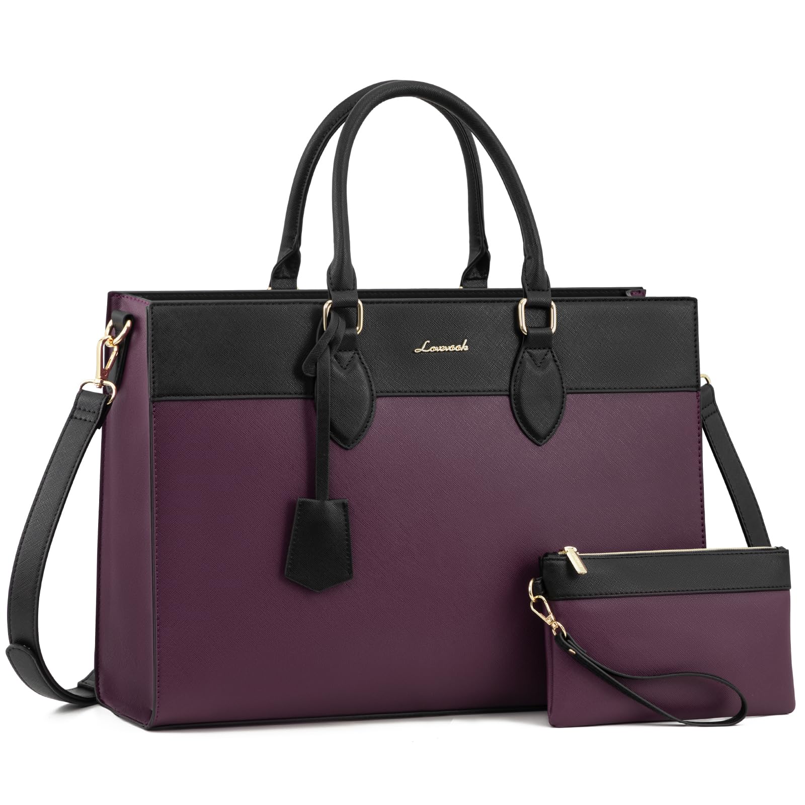 Amazon.com: LOVEVOOK Laptop Bag for Women, Waterproof Leather 