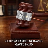 Vista 3 de Martillo de madera y bloque de sonido con banda grabada personalizada (banda plateada)