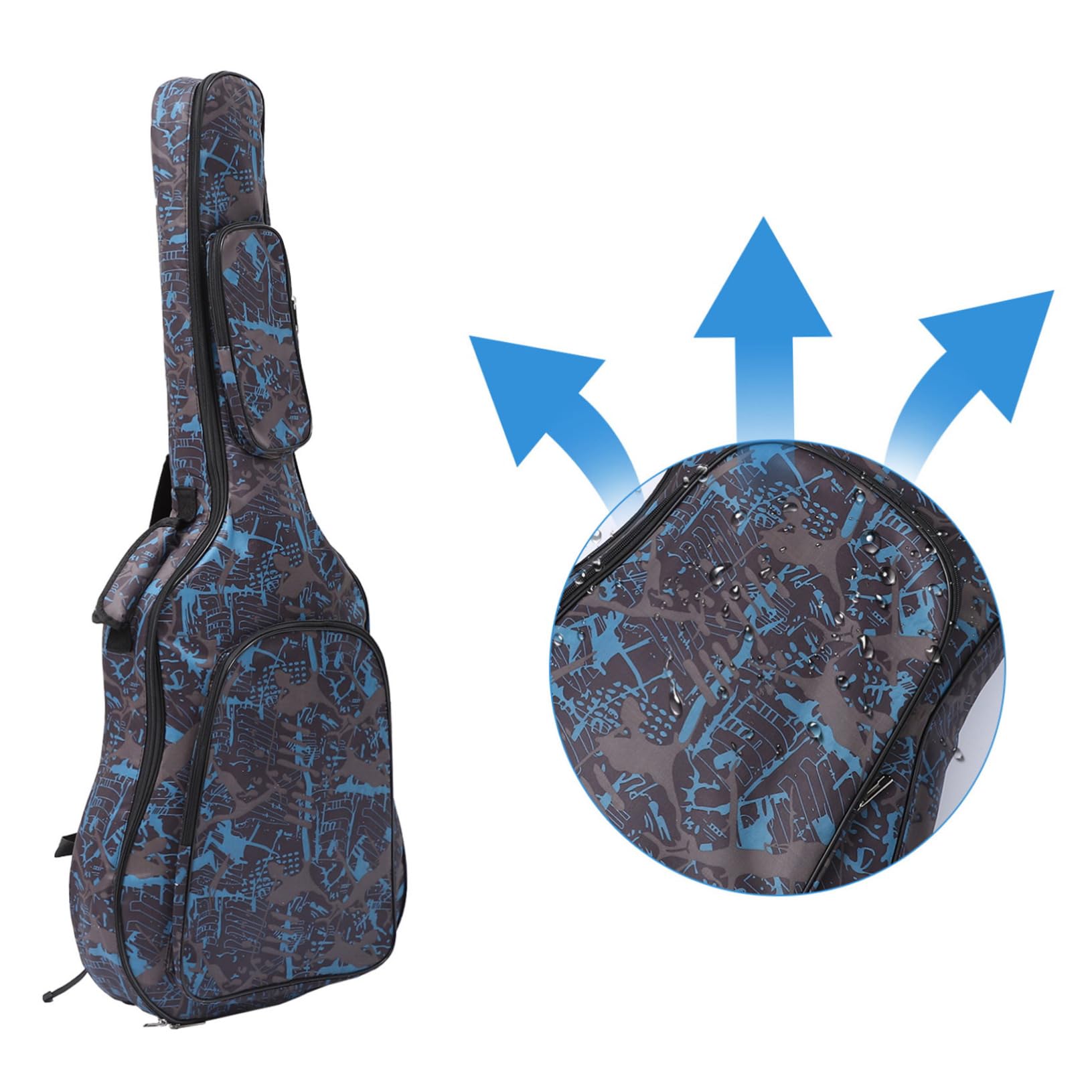 HEMOTON Paquet de Transport pour Guitare 40/41 Pouces Paquet à Dos Rembourré Bandoulières Étui Souple en Mousse Oxford pour Instruments de Musique
