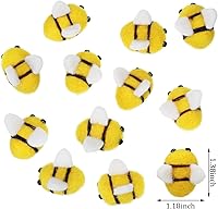 Vista 6 de Gejoy 12 piezas de abeja de fieltro de lana para manualidades, decoración de mini abeja, linda para revelación de género, ropa, sombrero, regalo