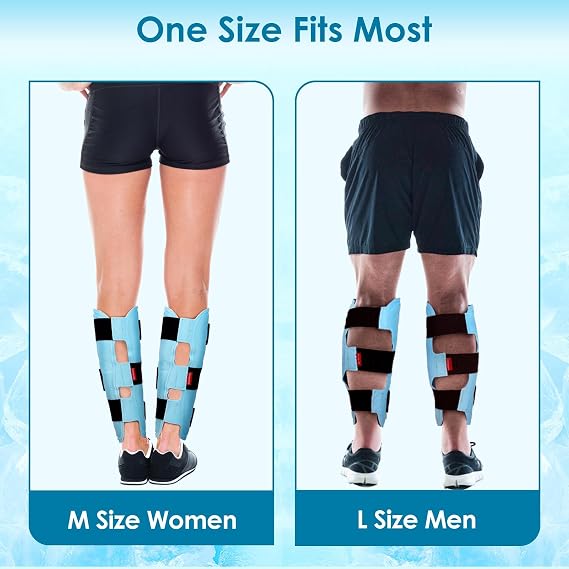 Comfytemp 2-Pack Leg Ice Pack Wrap for Sports Injuries, Hot & Cold Therapy