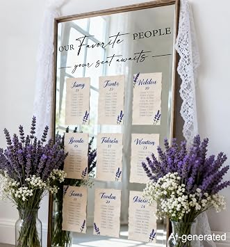 Wedding Seating Chart Decal - Welcome to Our Wedding Mirror Decal, Seating Chart Board Black