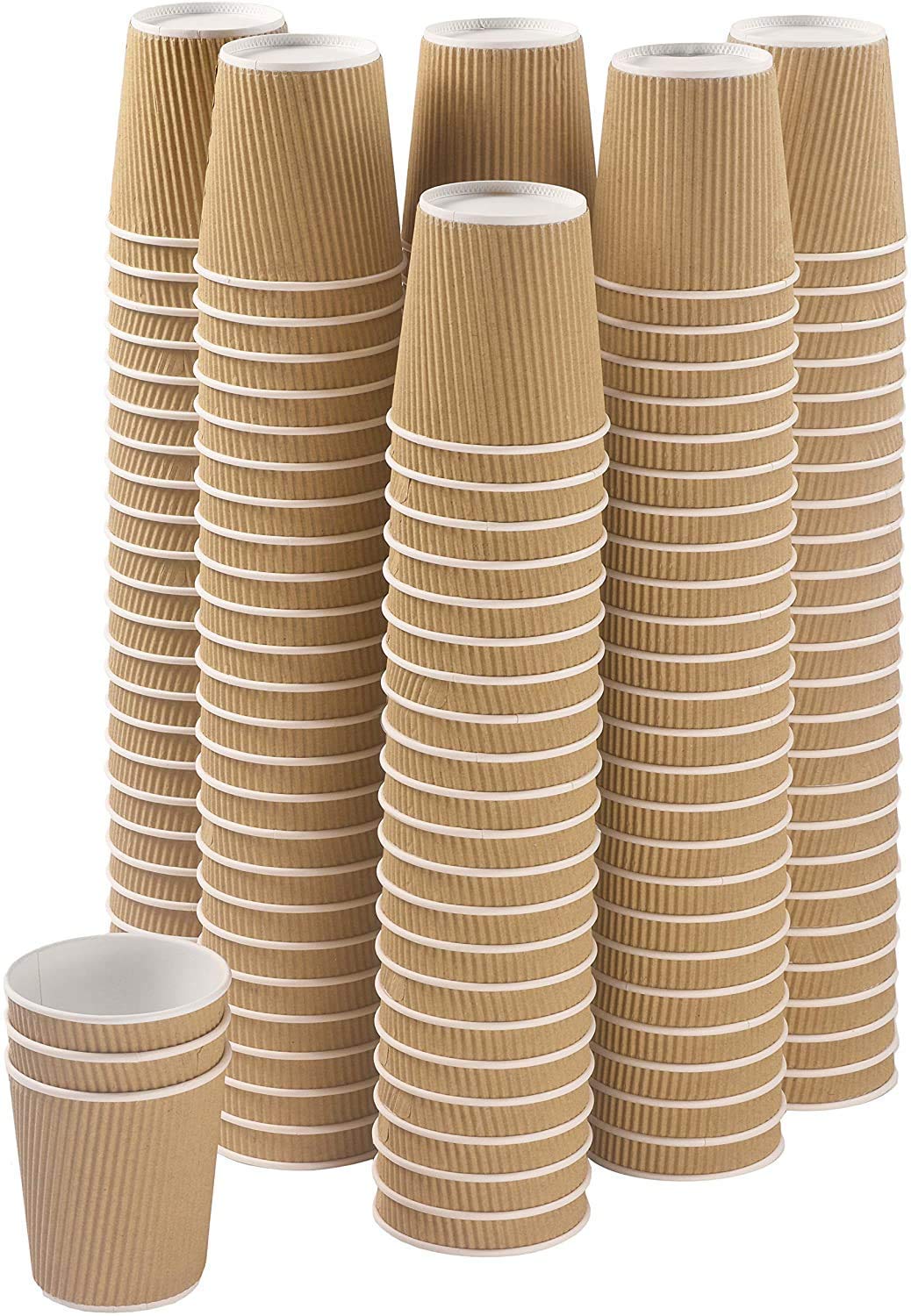 Shraddha 150ml Ripple Brown Colored Disposable Paper Cups Hot & Cold Beverage Cupfor Tea/Coffee House Party/Office use Pack of 50