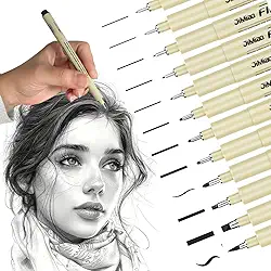 Kit 12 Canetas Canetinha Nanquim Profissional para Mangá Desenho Técnico Artístico Lettering Brush Sakura Letter Caligrafia Ultra Qualidade