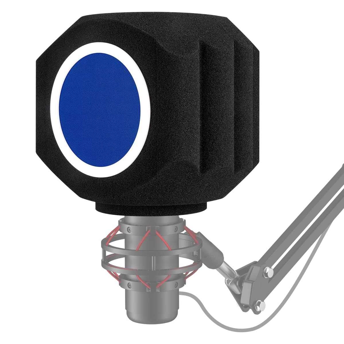Teron Pare-vent pour micro, bouclier d'isolation de microphone avec filtre anti-pop pour studio, artistes voix off, créateurs de contenu