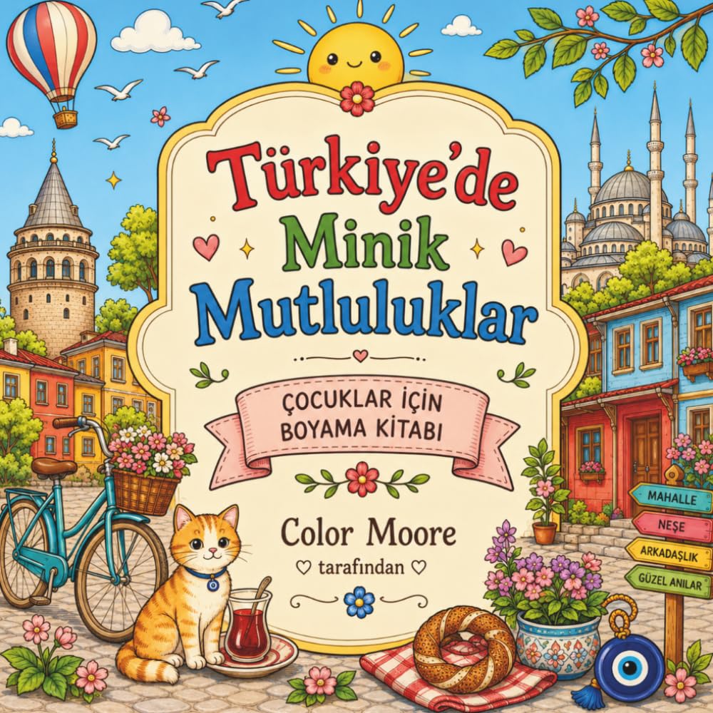Türkiye'de Minik Mutluluklar: Çocuklar için boyama kitabl