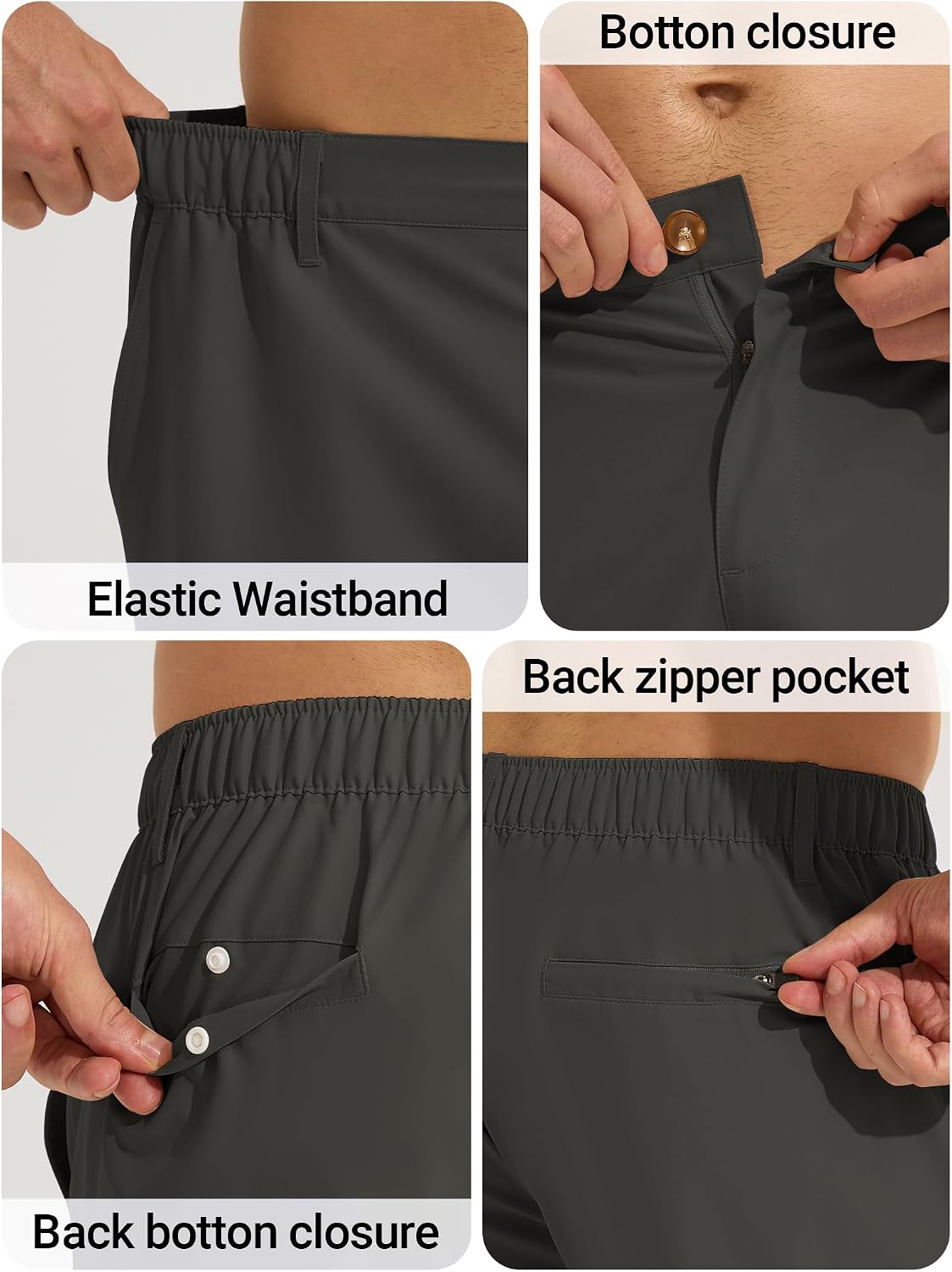 Arcweg Men's Golf Shorts 7" Stretch Khaki Casual Hybrid Shorts for Summer