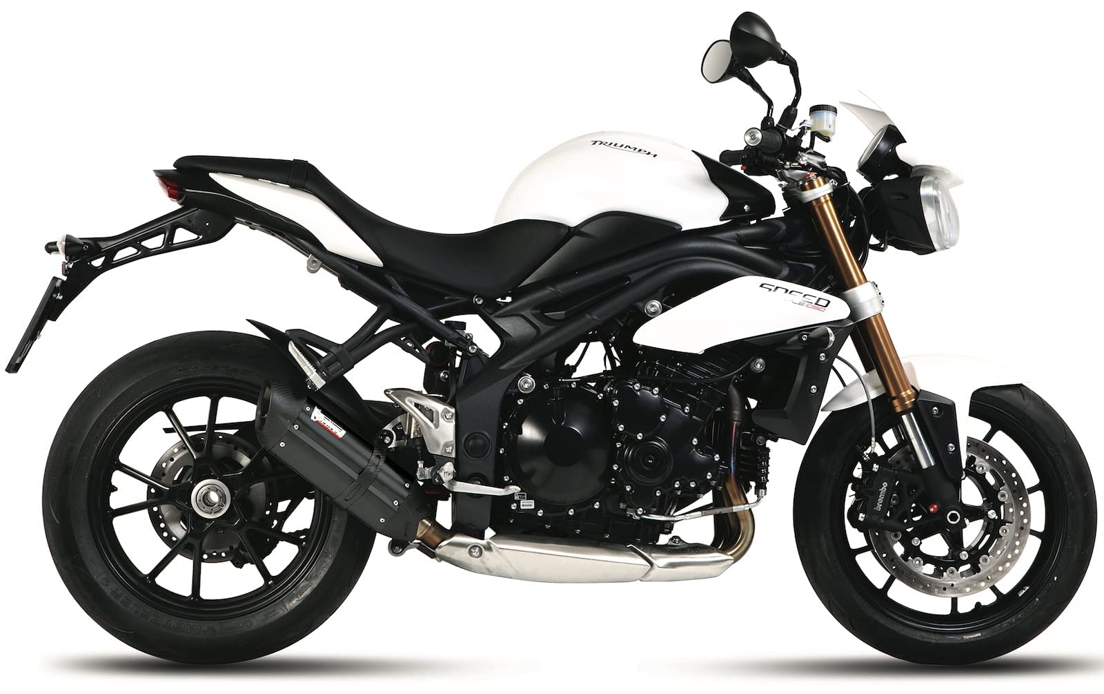 MIVV Triumph Speed Triple 2011 2012 2013 2014 2015 Motorrad Auspuff Edelstahl Schwarz