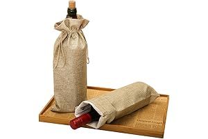HRX Package Exclusive Burlap Wine Bags with Drawstring