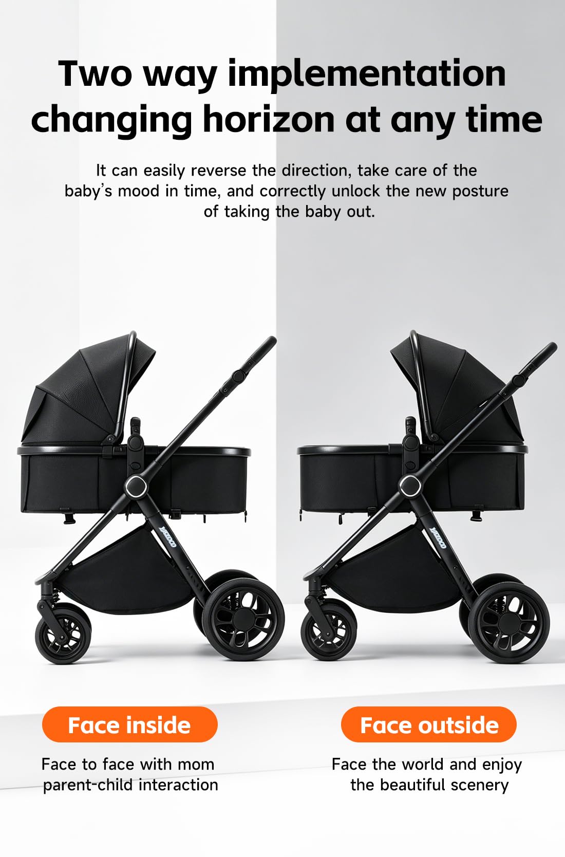 GLOKID Carrito bebe,carrito bebe 3 en 1,Adecuado para 0-3 años, carga máxima de 25 kg, sistema de carro bebe viaje plegable, incluidos adaptadores de accesorios（ROSA）