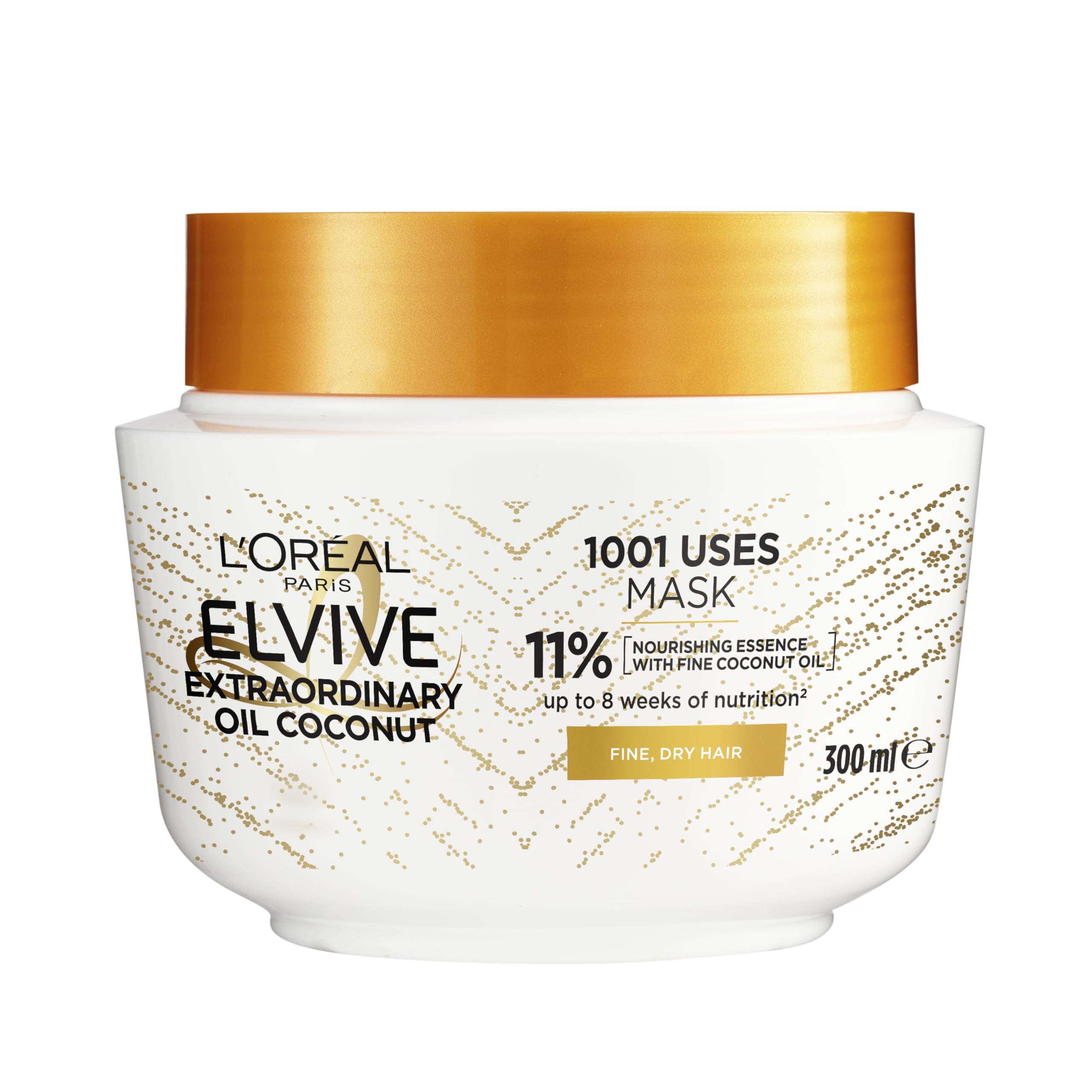 L'Oreal Paris Elvive Extraordinary Oil Coconut 1001 Uses Mask 300ml (For Fine, Dry Hair)
