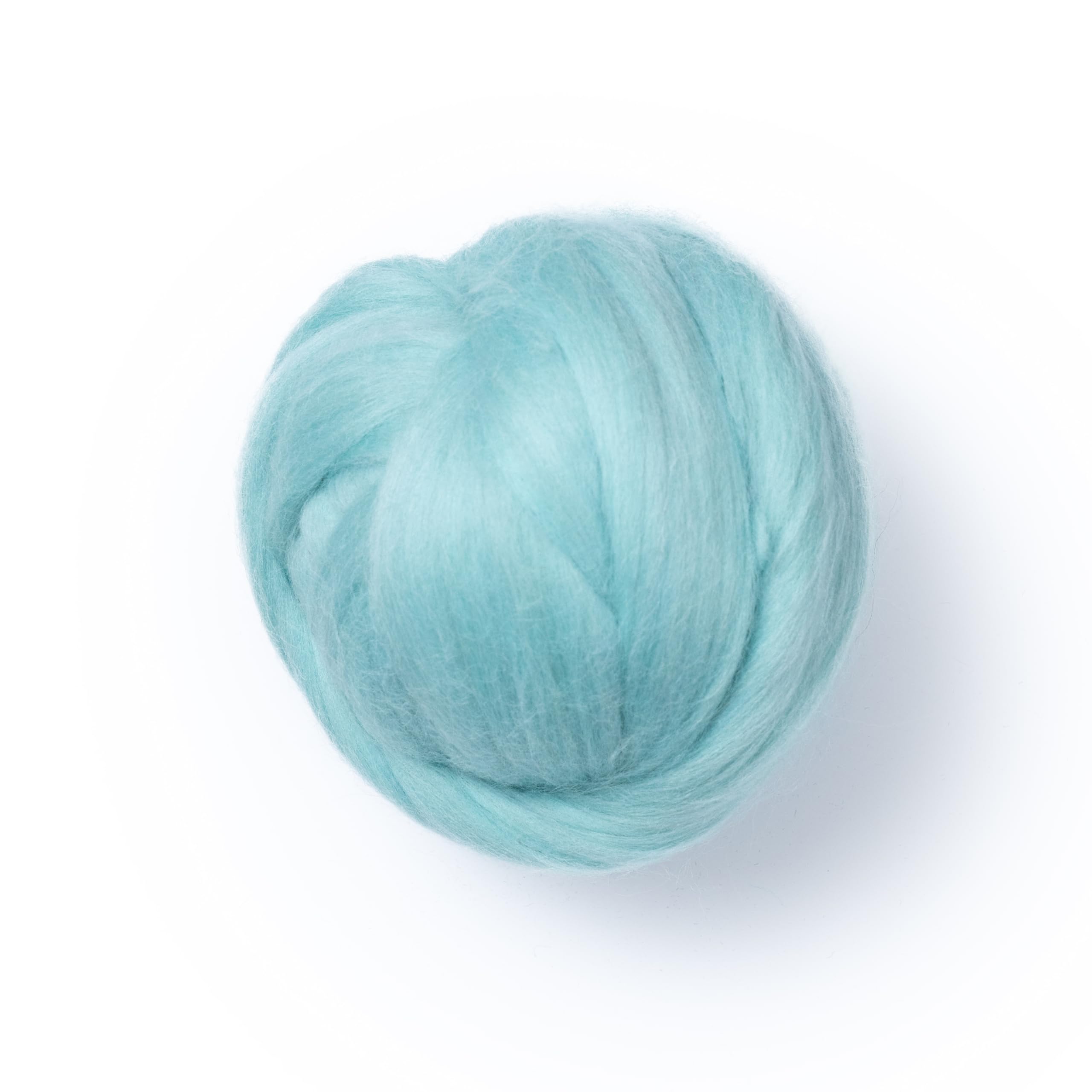 Colored Natural Corriedale Wool Roving, 8 OZ. Best Wool for Needle Felting, Wet Felting, Handcrafts and Spinning (Acqua)