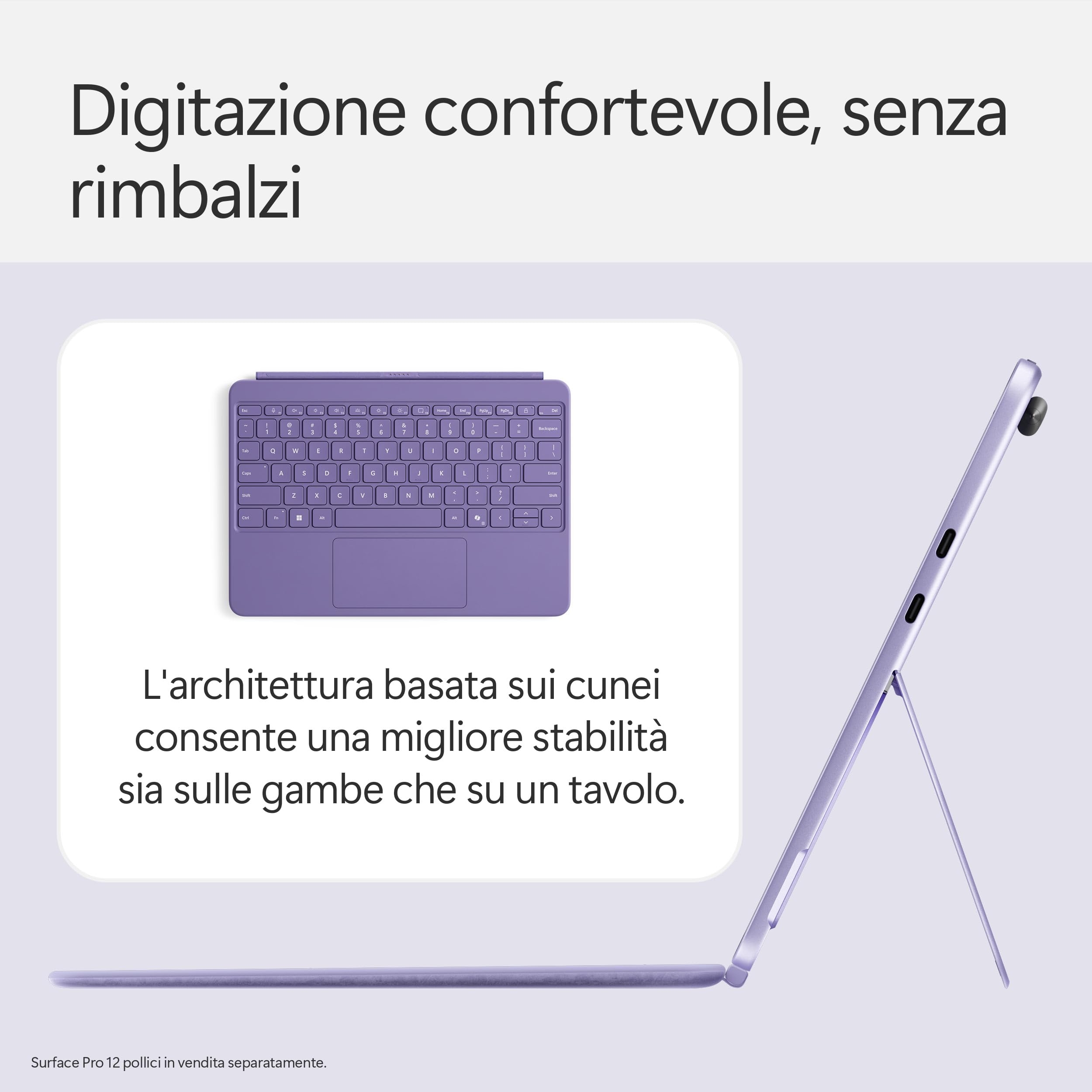 Microsoft Tastiera Surface Pro 12'' con Slim Pen | Compatibile con Surface Pro 12'' | Viola