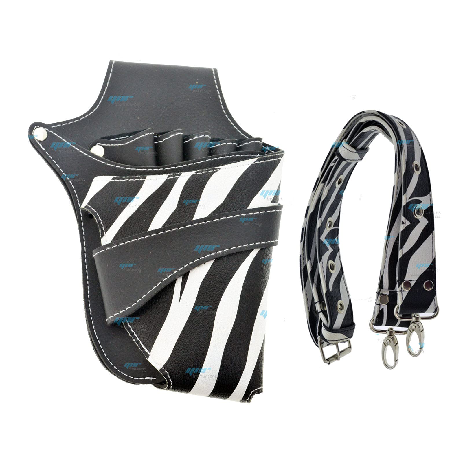 Hair Scissor Holster, Hairdressing Pouch Barber Shears Holster Hairdressing Salon Scissors Kit Bag Scissors Holder Pouch for Hair Stylist with Rivet Clips Waist Shoulder Belt (Zebra)