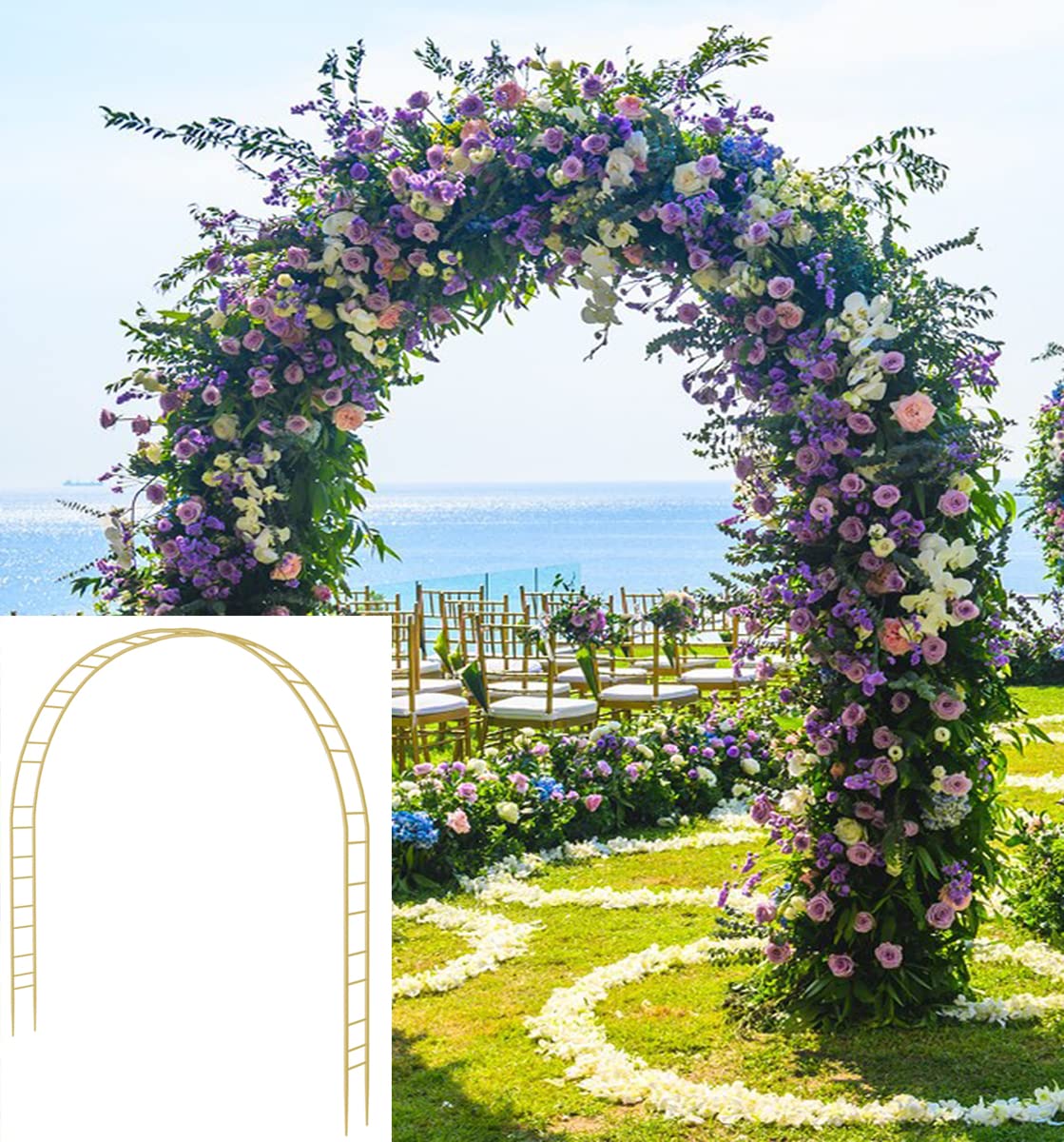 Queension Extra Large Garden Arch 7.2Ft Wide 9.2Ft High