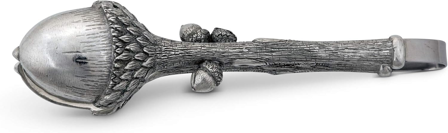 Vagabond House Pewter Acorn Pattern Nut/Sugar/Snack Tongs 4 inch Long