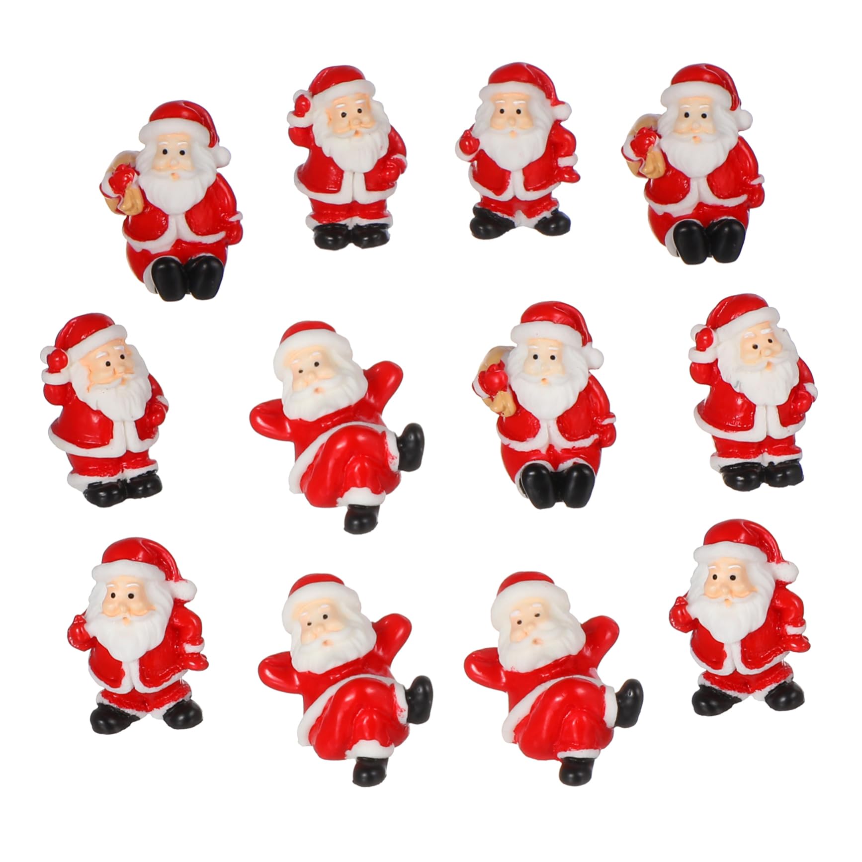 VALICLUD 12stücke Weihnachtsmann Figur Mini Weihnachtsmänner Kunststein für Weihnachts-mikrolandschaft Weihnachtsbaumschmuck Tischdekoration Zufälliger Stil