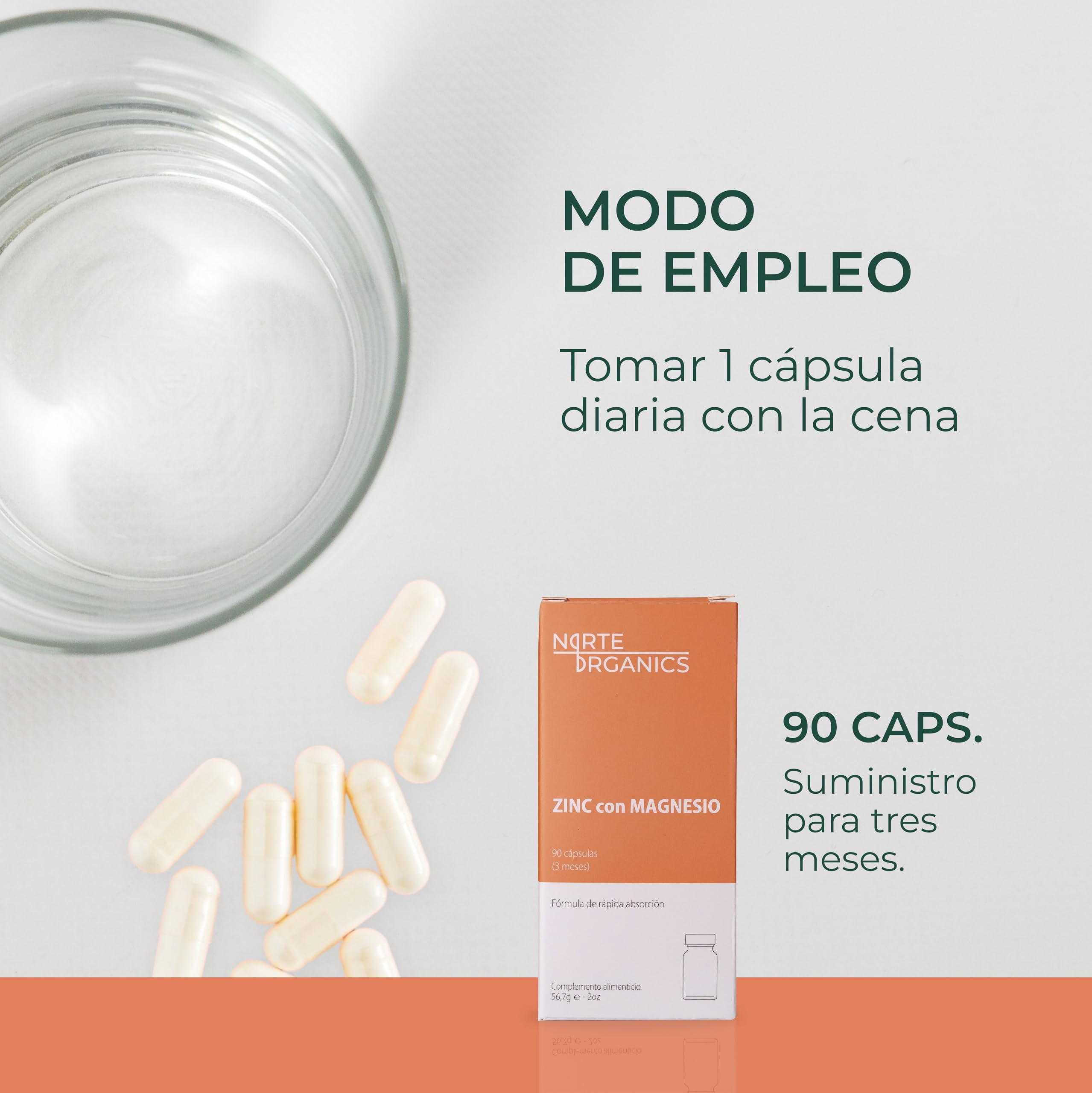Bisglicinato de Magnesio 400mg + Zinc 25mg | Magnesio Bisglicinato Plus de Alta Absorción | Magnesio con Zinc Cápsulas | Bisglicinato De Magnesio con Zinc | Magnesium Bisglycinate