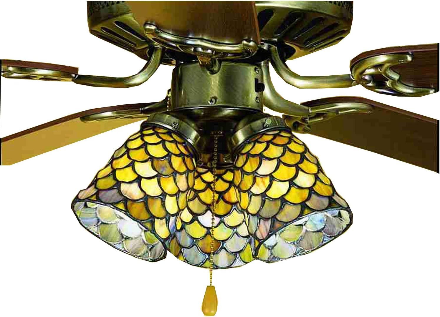 4 Inch W Tiffany Fishscale Fan Light Shade Ceiling Fixture