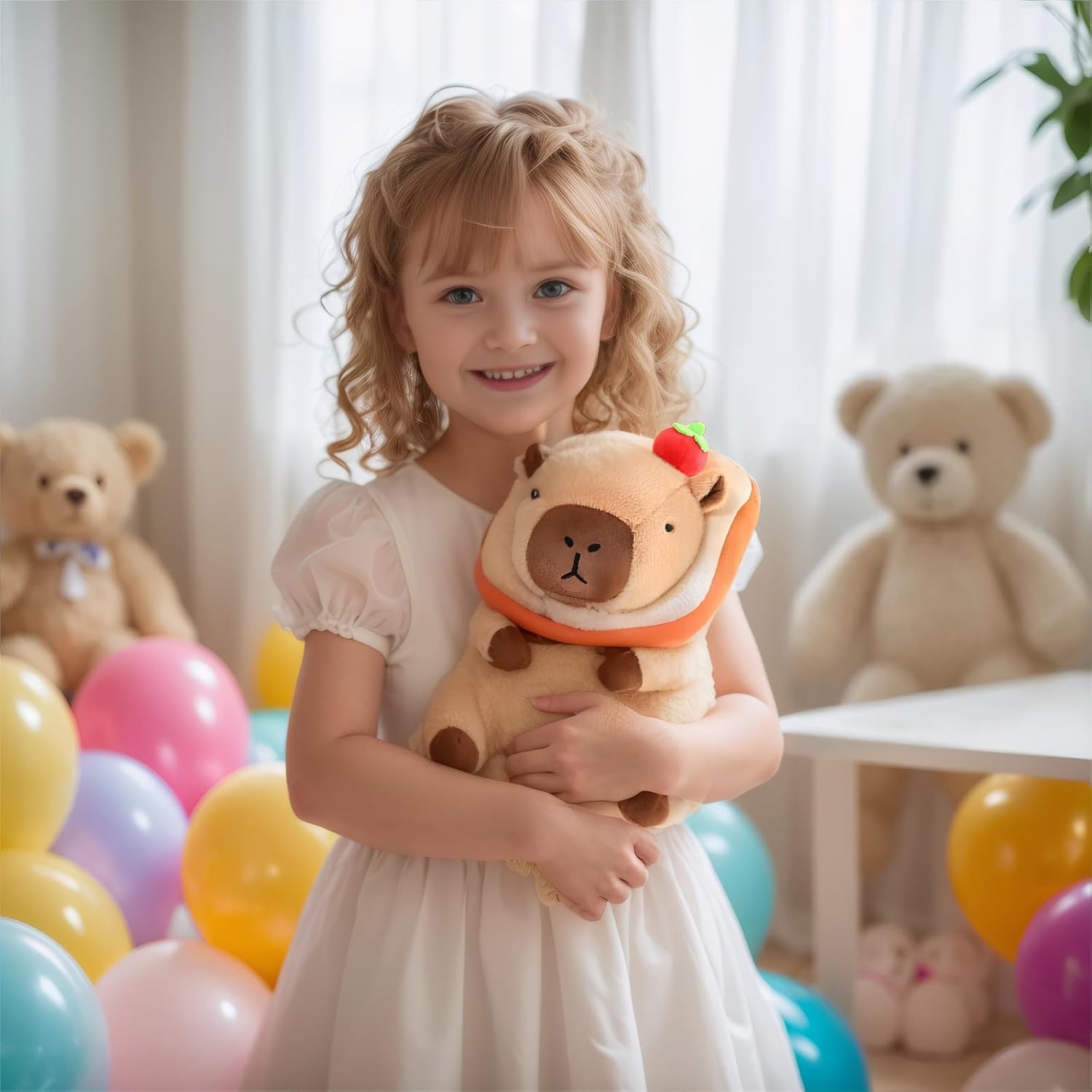 Cute Capybara Plush Kawaii Soft Capybara Plush Doll Pillow with Bread Capybara Stuffed Aniamls Toys for Girls Children Adults Birthdays Valentines Gift (Kawaii Capibara Stuffed Aniamls Toys)