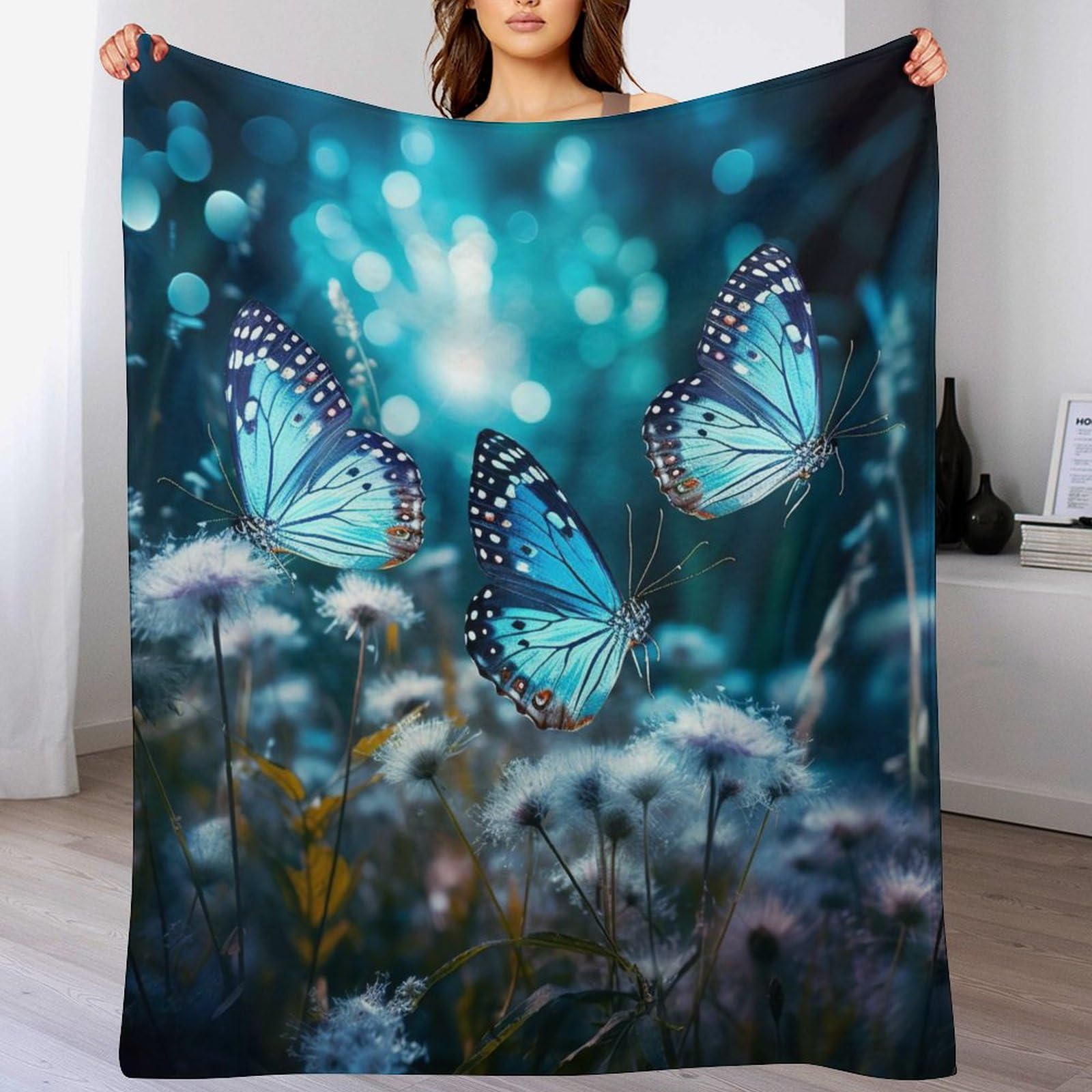 Couverture polaire douce papillon contre le froid du lit et canapé