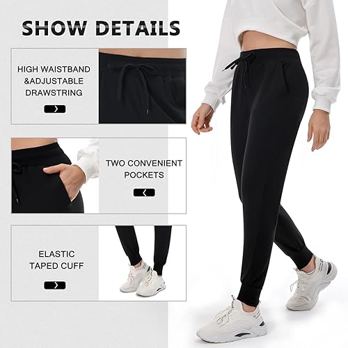 Miniatura 5 de FULLSOFT Pantalones deportivos con forro polar para mujer, pantalones deportivos térmicos con bolsillos para entrenamiento, correr, invierno