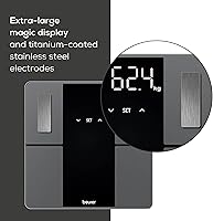 Vista 4 de Beurer BF500 Smart Body Analysis Scale with Bluetooth & App, Accurate Digital Diagnostic Scale Measures Body Fat, Muscle Mass, Caloric Needs, 396