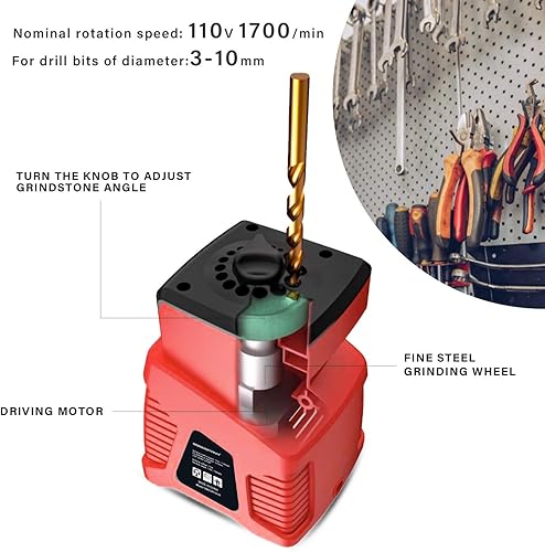 Miniatura 4 de GOODSMANN Sacapuntas de Broca Eléctrica, Cabezales 1/8" - 25/64", 1350 RPM/1700 RPM 9923-0110-01