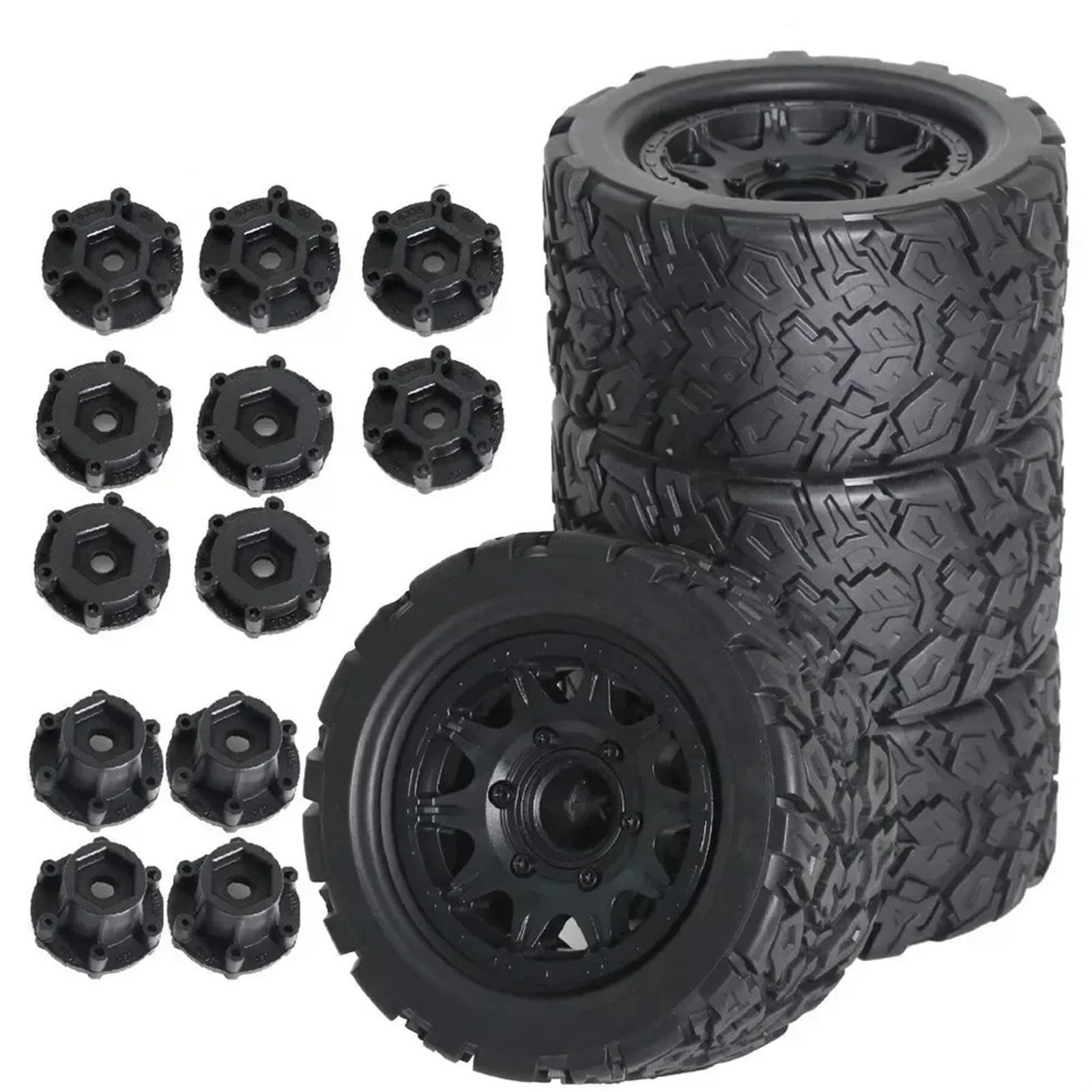 Für Tamiya, Für HPI, Für Kyosho Für Arrma 1/10 4 Stück Reifen LKW Zubehör RC Auto 12-14mm Adapter Kunststoff Ersetzen RC Zubehör