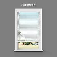 Vista 4 de Persianas sin cordón de madera sintética para oscurecer la habitación de 2 pulgadas - 52.25" de ancho x 60" de largo - Blancas, más de 1,000 tamaños