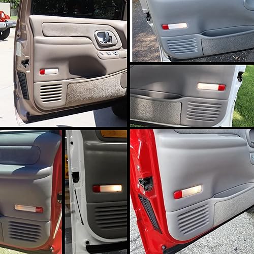 Miniatura 7 de 4 piezas de luces LED para panel de puerta interior, luz de cortesía compatible con 1995-1999 Chevy CK Silverado Sierra Yukon, luz reflectora de