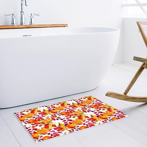 Miniatura 10 de Tapete rojo contemporáneo para cocina, baño, tapete para puerta de piso, lavable, tapete de entrada de bienvenida, tapete absorbente para pasillo,