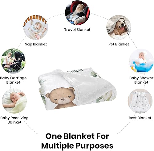 Miniatura 7 de Manta de bebé personalizada con nombre, manta de guardería personalizada para bebé, niña y niño, manta de bebé personalizada con nombre, linda manta