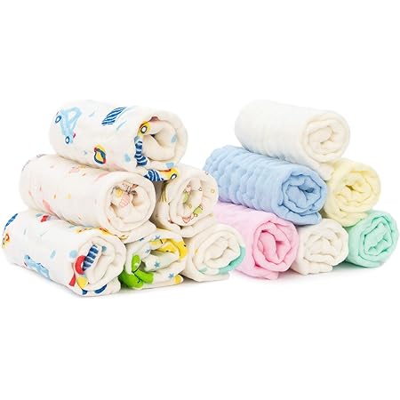 Adorel Baby Musselin Tucher Spucktuch Waschlappen Baumwolle Mix 12er Pack Amazon De Baby