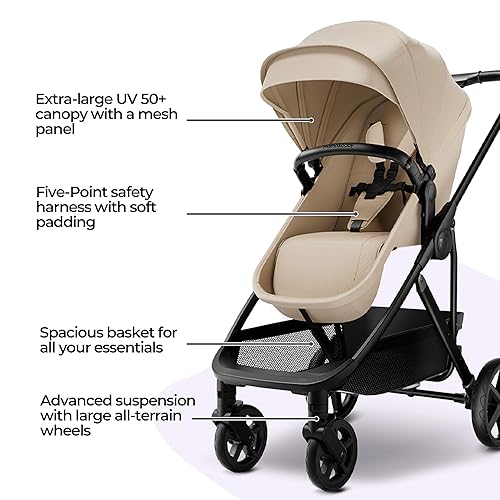 Miniatura 3 de MAMA & BABY Rovee - Cochecito de bebé 2 en 1, cochecito convertible para bebés y niños pequeños con asiento reversible, toldo grande UPF 50+,