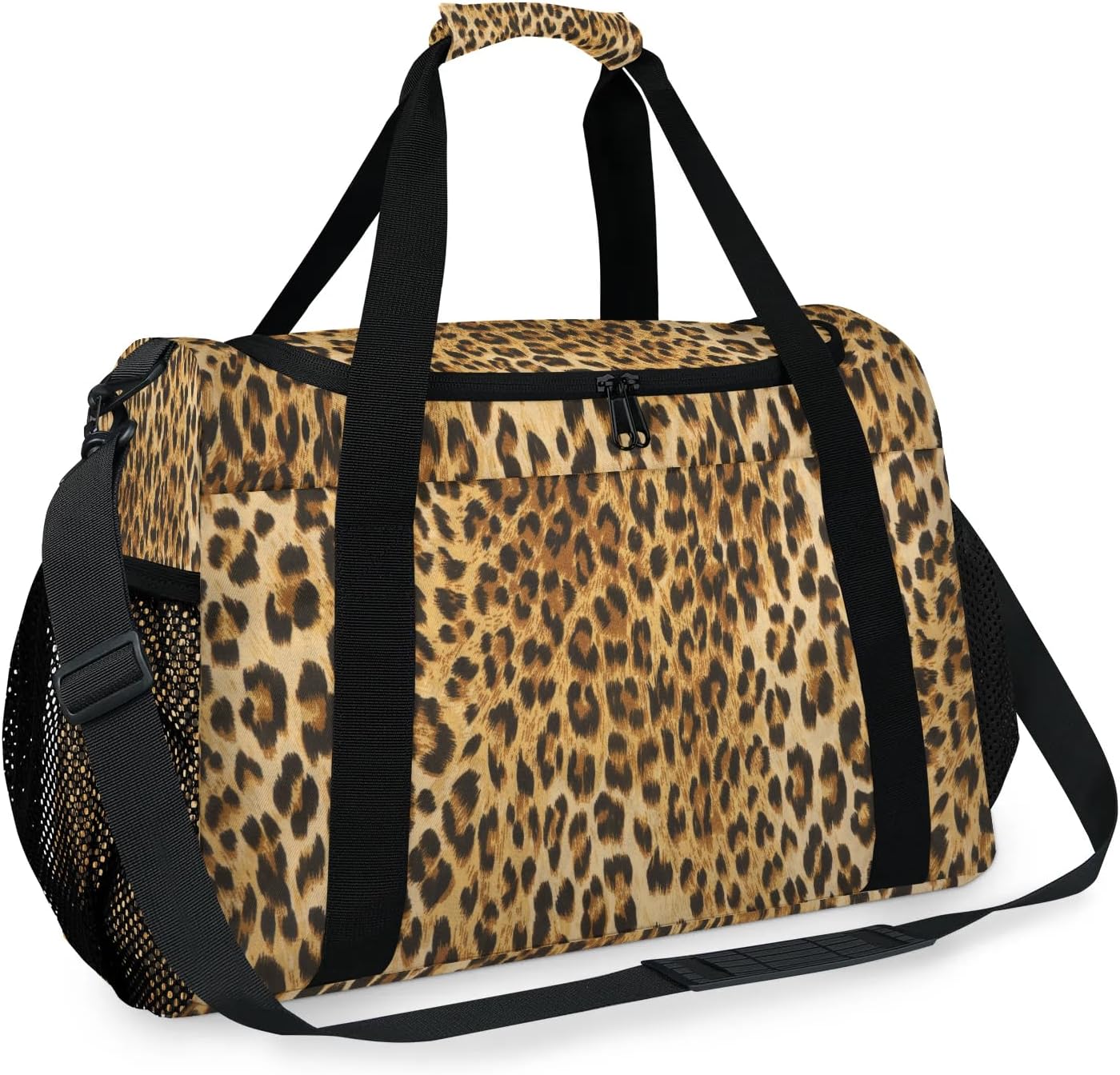 Cheetah Duffel Bag for Women Animal Leopard 39L Waterproof Carry on Weekender Overnight Bags with Shoulder Strap for Business Trips Sport Hospital