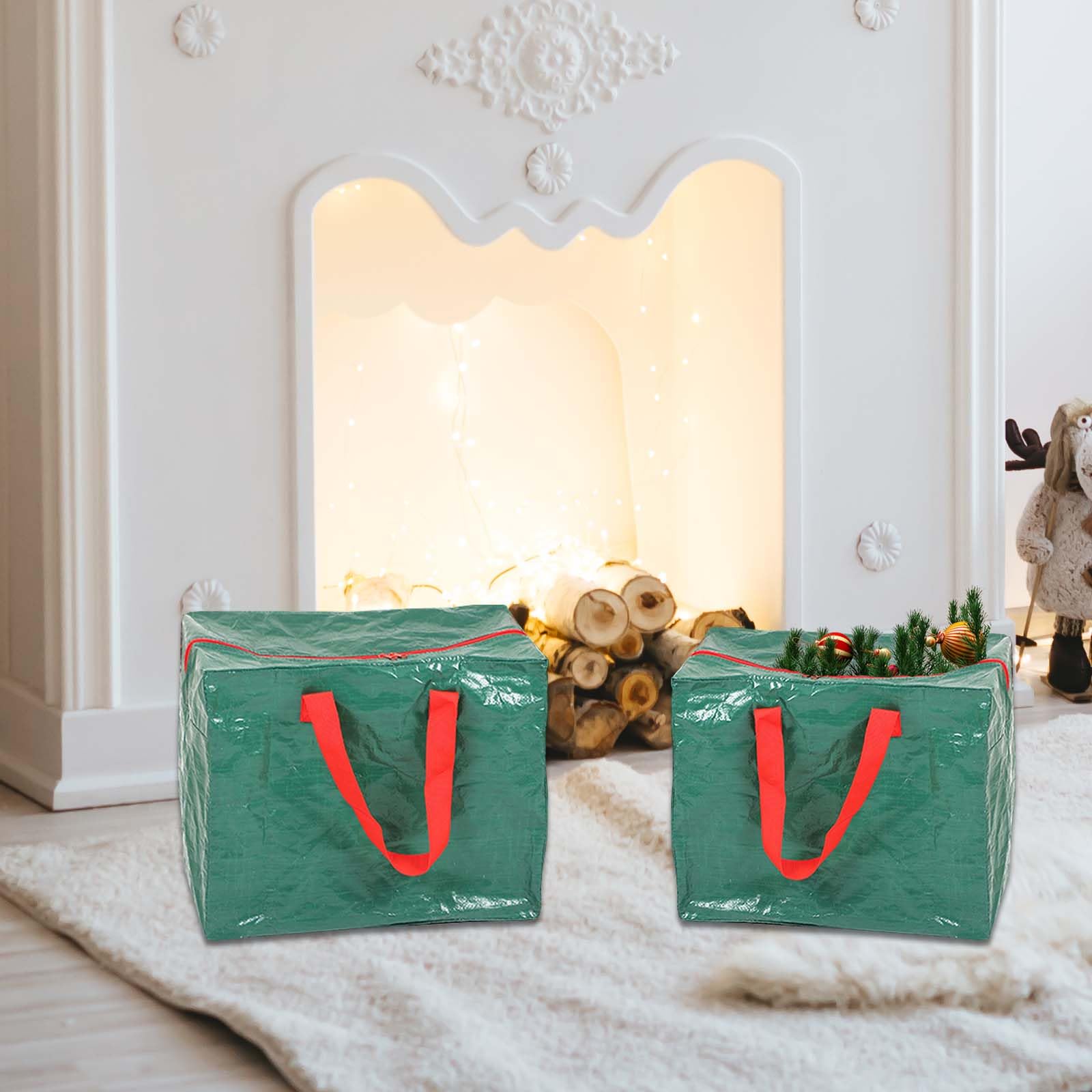 Paquete De 3 Funda para Árbol de Navidad, Bolsas De Bolsa Arbol Navidad, Árbol de Navidad Bolsa de Almacenamiento165 cm Para Árbol De Navidad Artificial Con 2 x 48cm Bolsas De Decoración Navideña